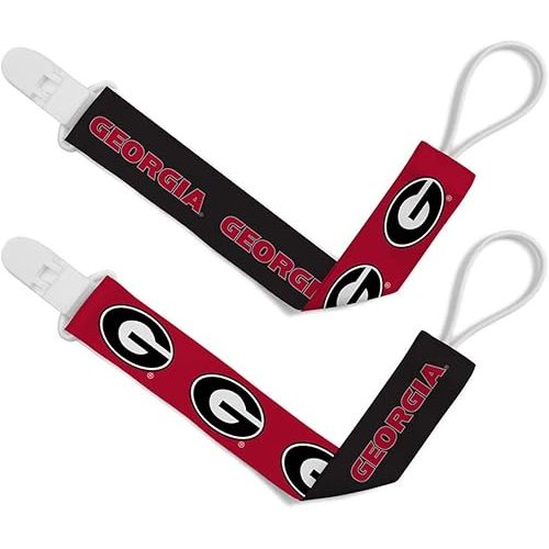 BabyFanatic Officially Licensed Unisex Pacifier Clip 2-Pack - NCAA Georgia Bulldogs - Officially Licensed Baby Apparel
