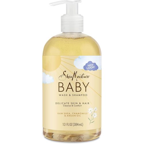 SheaMoisture Baby Wash & Shampoo for All Skin Types Raw Shea, Chamomile & Argan Oil Baby Wash and Shampoo with Frankincense & Myrrh to Help Cleanse 13 oz