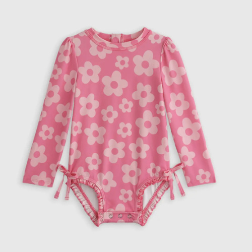 Long Sleeve Tie One-Piece Swimsuit - Baby in Popsicles