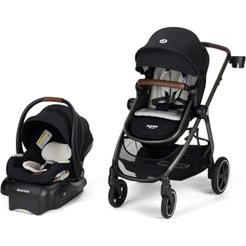 Maxi-Cosi Zelia 2 Luxe 5-in-1 Modular Travel System, Onyx Sand