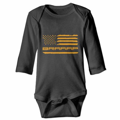 LittleHorn Braaap Dirt Bike Baby Long Sleeve Playsuit Newborn Bodysuit Outfit Clothes