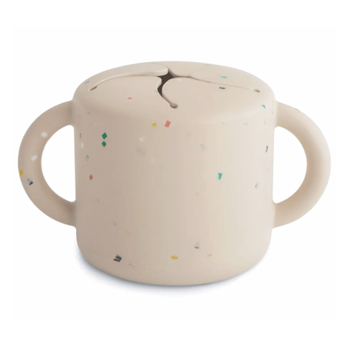 Mushie Baby Silicone Snack Cup: Vanilla Confetti