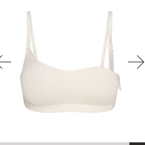 COTTON JERSEY MATERNITY NURSING SCOOP BRALETTE | MARBLE | SKIMS