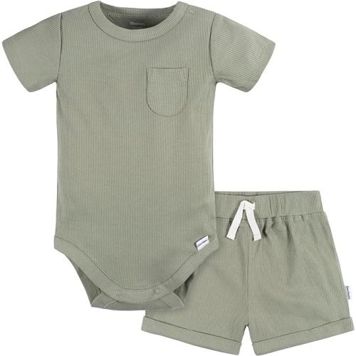 Gerber Unisex Baby Bodysuit and Short Set