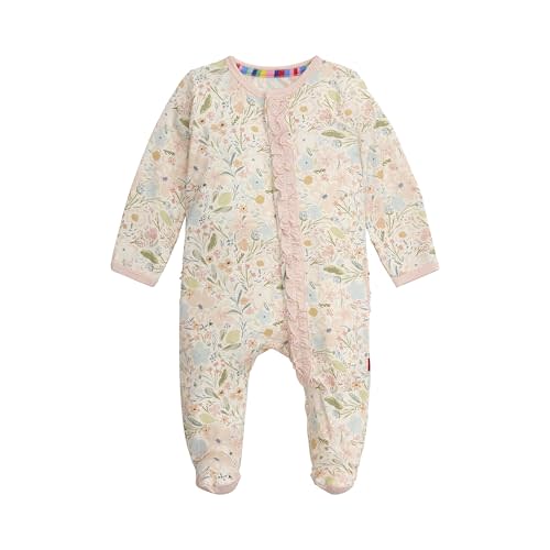 Magnetic Me Girls Modal Magnetic Baby Footie Pajamas | Silky Soft Modal Fabric | Baby Sleepers Available Sizes PRE - 24M