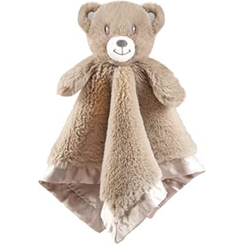 Baby Bear Security Blanket Soft Minky Baby Lovey Animal Plush Blanket Unisex Lovie Gift for Toddler, Boys and Girls, 13.5 Inch (Dark Brown)