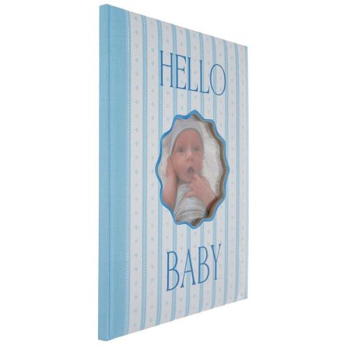 Blue Striped Hello Baby Memory Book