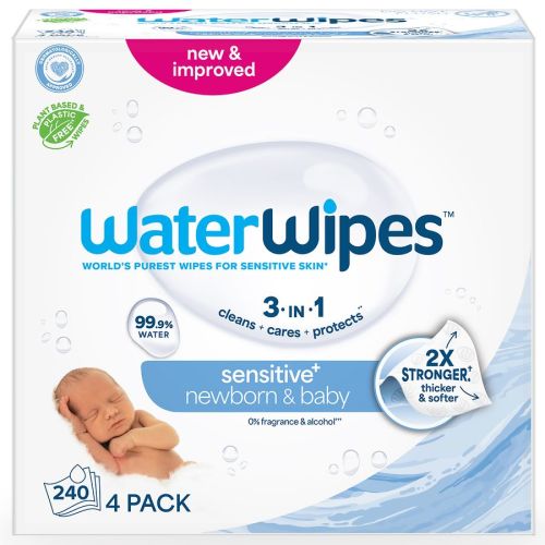 WaterWipes Sensitive Newborn & Baby Wipes, 99.9% Water, Hypoallergenic Unscented, 240 | Walgreens