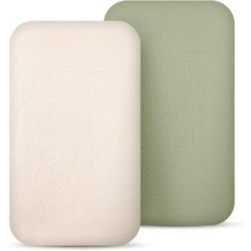 lulumoon Baby Bassinet Sheets Muslin: Cotton Bedside Bassinet Sheets Floral for Girls - Fitted for Bedside Sleeper Mattress