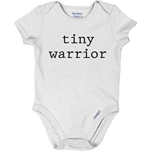 Brain Juice Tees NICU Baby - Tiny Warrior Baby Outfit - NICU Graduate Organic Cotton Take Home Outfit