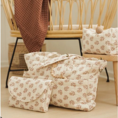 QUINCY MAE Diaper Bag + Changing Pad Set || Daylily