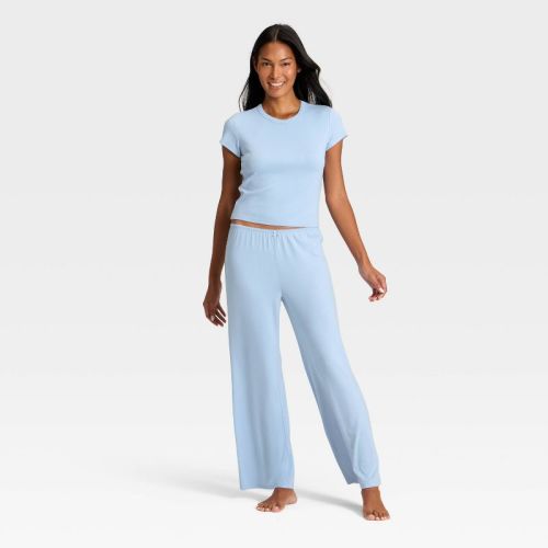 Women's Pointelle Short Sleeve Shirt and Pants Pajama Set - Auden™