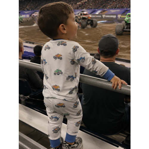 Long Sleeve Loungewear Set, Monster Trucks