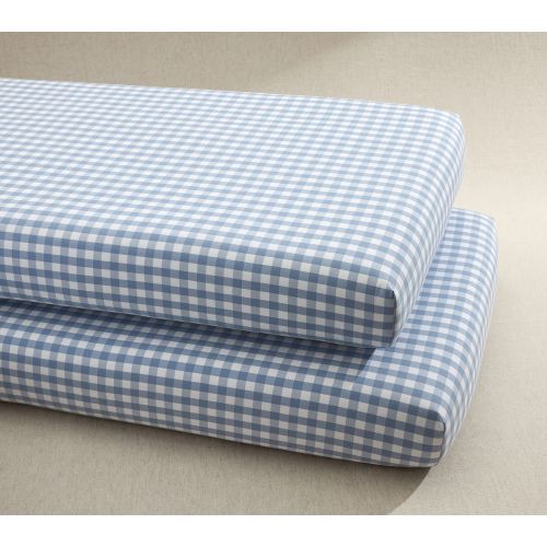 Gingham Organic Cotton Crib Fitted Sheet