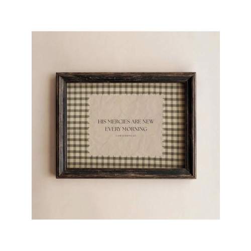 1pc Framed/Unframed New Mercies Green Gingham Bible Verse Canvas Poster Christian Quote Vintage Wall Art Print Minimalist Aesthetic Decor Painting For Apartment,Living Room,Bedroom,Modern Home Decoration