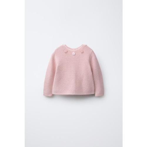 CROCHET FLOWER KNIT SWEATER - Light pink | ZARA United States