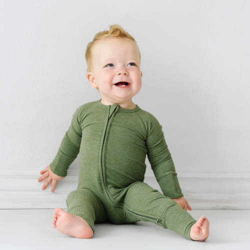 Heather Cypress Green Ribbed Zippy