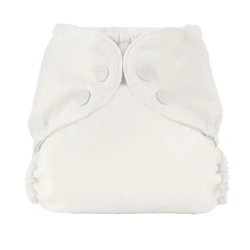 Esembly Cloth Diaper Cover - Reusable Swim Diaper, Waterproof, Breathable - Adjustable Outer Layer Over Absorbent Inner for Blowout Protection - Parchment, Size 1 (7-17lbs)