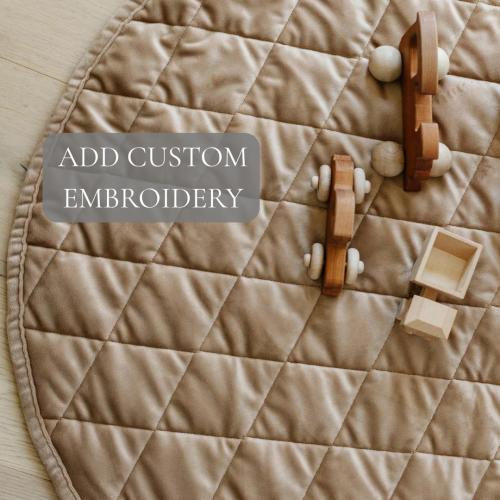 Personalized Quilted Minky Baby Play Mat, Embroidered Name Tummy Time Rug