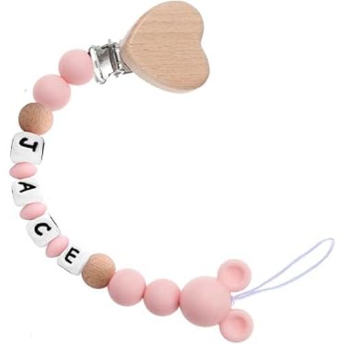 Personalized Pacifier Clip Pacifier Holder with Name Baby Gift (A)