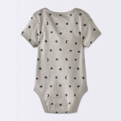 Baby 4pk Moon Short Sleeve Bodysuit - Cloud Island™ Gray 3-6M
