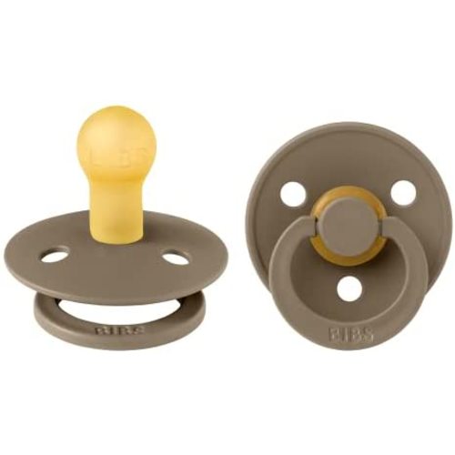 BIBS Baby Pacifier | BPA-Free Natural Rubber | Made in Denmark | Dark Oak 2-Pack (0-6 Months)