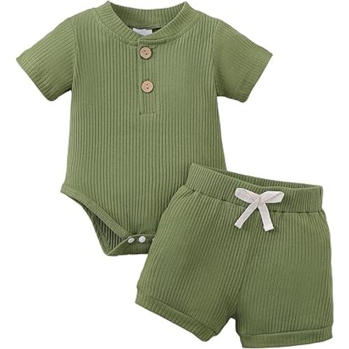 Jecson Newborn Boy Clothes Baby Boy Outfits Set Baby Boy Summer Clothes Soft Cotton Short Sleeve Top and Shorts for 0-18M