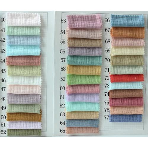 77 colors- Double Layered Gauze Muslin fabric, 100% cotton Soft Solid Plain For Babies- Fabric by 1/2 yard
