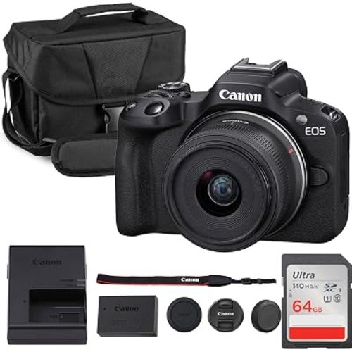 Canon EOS R50 Mirrorless Camera with 18-45mm Lens (5811C012) Bundle