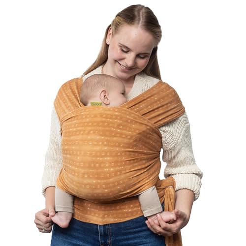 Boba Baby Wrap Carrier – Original Baby Sling Carrier for Newborns (7–35 lbs), Soft, Secure, Hands-Free & Ergonomic, Ideal for Comfortable Bonding, New Parents (Serenity Cork)