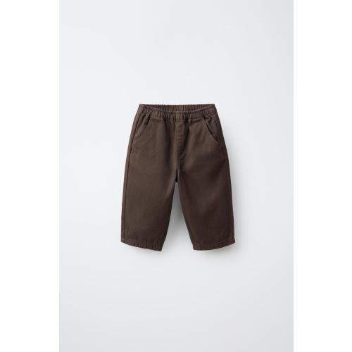 SOLID TWILL PANTS - Chocolate | ZARA United States