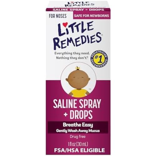 Little Remedies Sterile Baby Saline Nasal Spray and Drops, 1 Fl Oz