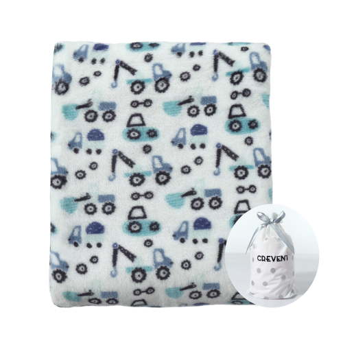 CREVENT Cute Lightweight Cozy Warm Baby Blanket for Infant Toddler Newborn Crib Cot Stroller,Unisex,30"X40",Blue Truck