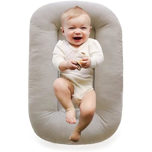 Baby Lounger - Baby Lounger for Newborn, Breathable & Soft Baby Nest Cover Co Sleeping for Baby 0-12 Months, Baby Essentials Gifts, Portable Infant Lounger, Baby Snuggle Lounger Me (Apricot)