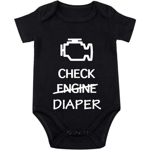 Check Engine Diaper Baby Bodysuit Mechanic Outfit f1 Clothes Baby Race Car Outfit Funny Babies Bodysuit