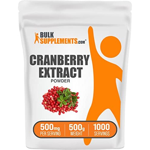 BulkSupplements.com Cranberry Extract Powder - Cranberry Supplements for Women & Men, Herbal Supplement - Vegan & Gluten Free, 500mg per Serving, 500g (1.1 lbs) (Pack of 1)