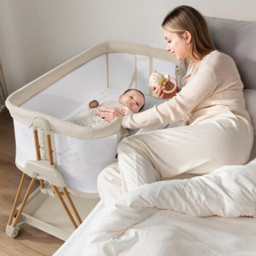 Zoomie Kids Baby Bassinet Bedside Sleeper with Wheels and Storage Tray , Bartolomeu Bassinet & Reviews | Wayfair
