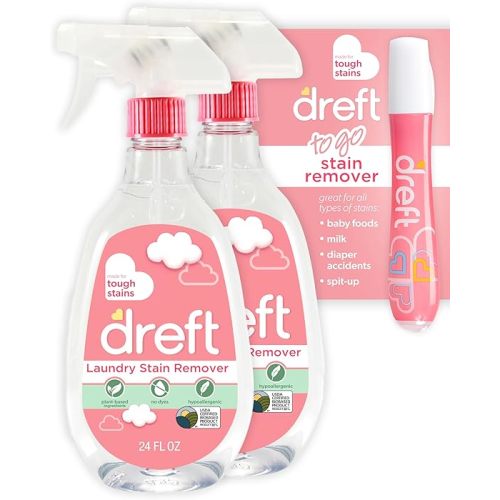 Amazon.com: Dreft Stain Remover for Baby Clothes and Hypoallergenic Baby Stain Remover Spray Plus Travel Size Stain Treater Pen, 24 Fl Oz ( Pack of 2 + Stain Pen) : Health & Household
