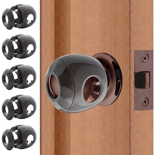 New & Improved - Door knob Baby Safety Cover - 5 Pack - Deter Little Kids from Opening Doors with A Child Proof Door Handle Lock