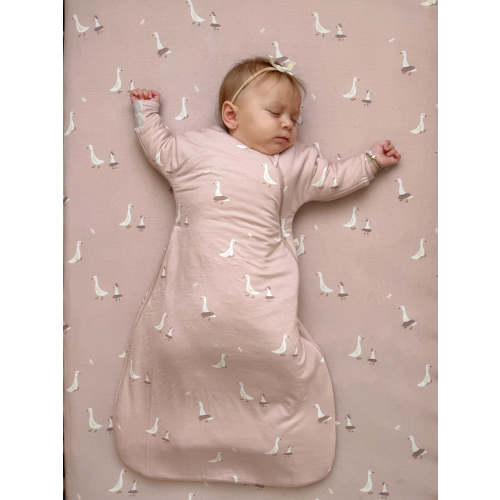 Tutu Goose Blush Pink Long Sleeve Transitional Swaddle Sack | günamüna