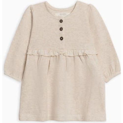 Nina Waffle Knit Ruffle Waist Dress, 12-18M