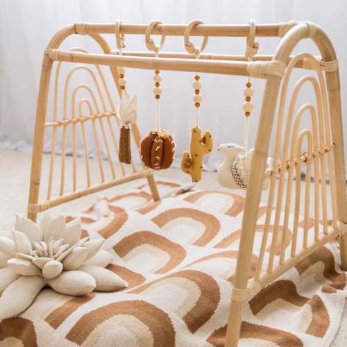 Little One Rattan Rainbow Play Gym