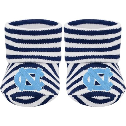 Creative Knitwear College Baby Striped Bootie Sock - Team Logo, Multiple Colors, Unisex (Newborn - 6 Months)