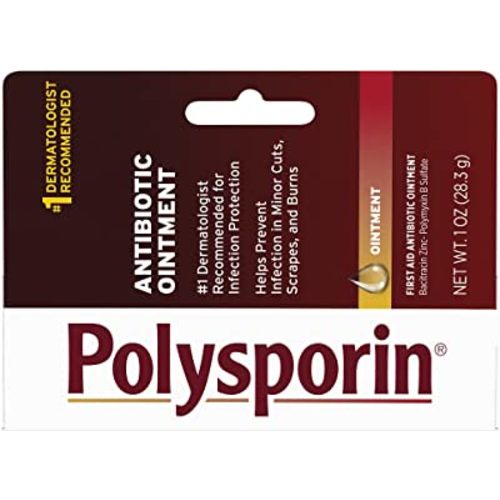 Polysporin First Aid Topical Antibiotic Skin Ointment With Bacitracin Zinc & Polymyxin B Sulfate, For Infection Protection & Wound Care, Neomycin-Free, Travel Size, 1 oz