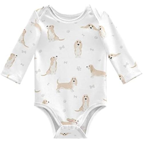 vvfelixl Baby Bodysuits Black Pug White Long Sleeve Cotton Baby Clothes For Boys Girls 0-24 Months
