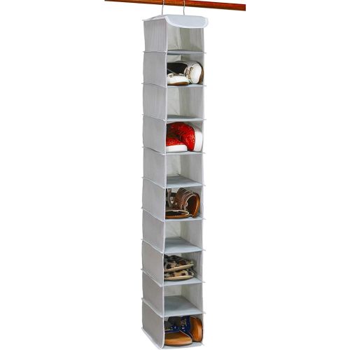 Simple Houseware 10 Shelves Hanging Shoes Organizer Holder for Closet, Grey