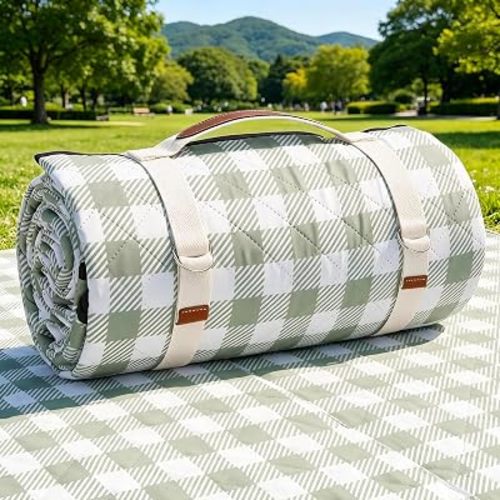 G GOOD GAIN Picnic Blankets Outdoor Extra Large 80"x80", Green