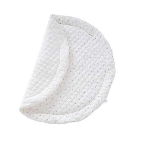 Poppyseed Play Extra Padded Round Play Mat, Neutral Lines