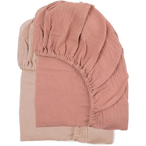 snuggle me® Organic Cotton Crib Sheet 2 Pack - Baby Crib Sheets Girl & Boy, 2 Neutral Shades, Silky-Soft, Breathable & Gentle, Fits Standard-Sized Cribs (52″ x 28″)