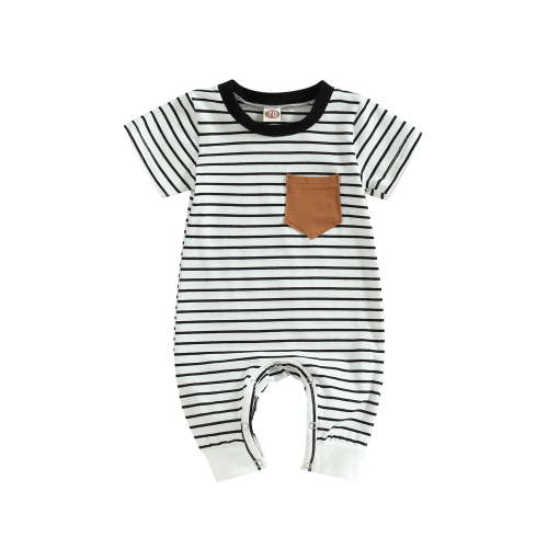 Hirigin Baby Boy Jumpsuit Newborn Summer Clothes 3 6 12 18 Months Short Sleeve Striped Romper Playsuit Bodysuit